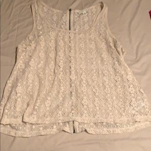 Forever21 lace zip back tank top